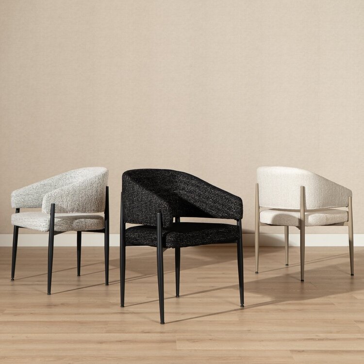 Chaise de salle à manger Armin tissu chiné beige