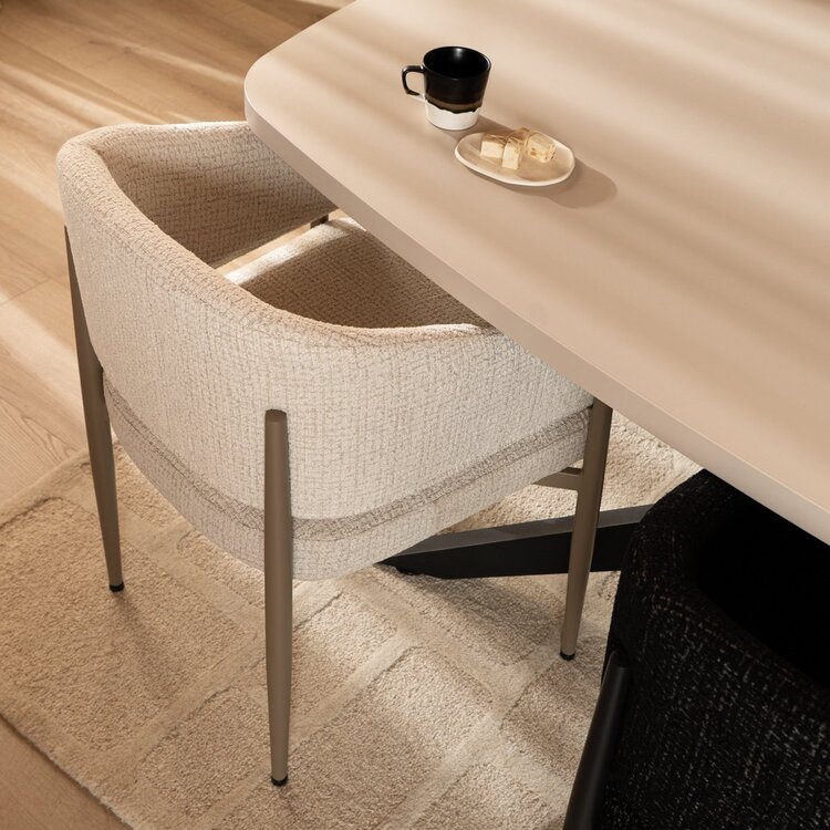 Chaise de salle à manger Armin tissu chiné beige