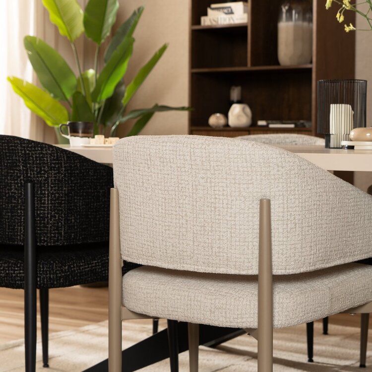 Chaise de salle à manger Armin tissu chiné beige