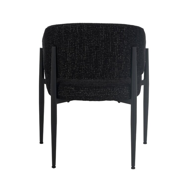 Chaise de salle à manger Armin tissu chiné noir