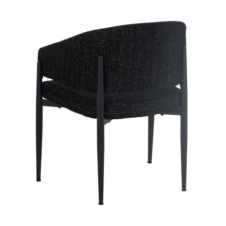 Chaise de salle à manger Armin tissu chiné noir