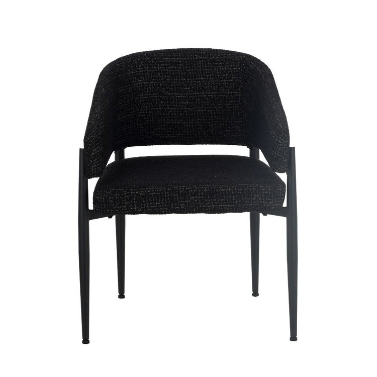 Chaise de salle à manger Armin tissu chiné noir