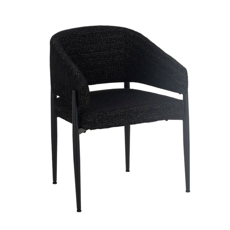 Chaise de salle à manger Armin tissu chiné noir