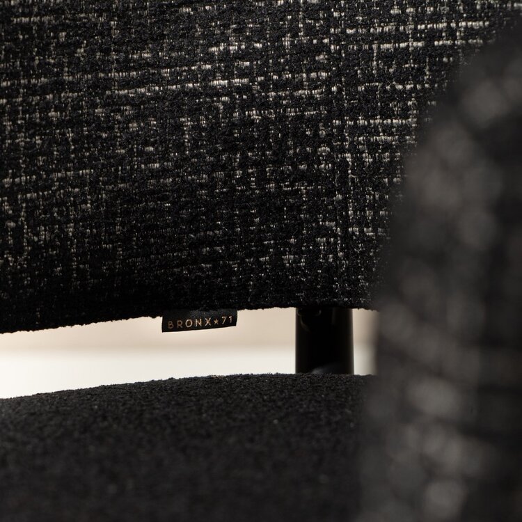 Chaise de salle à manger Armin tissu chiné noir
