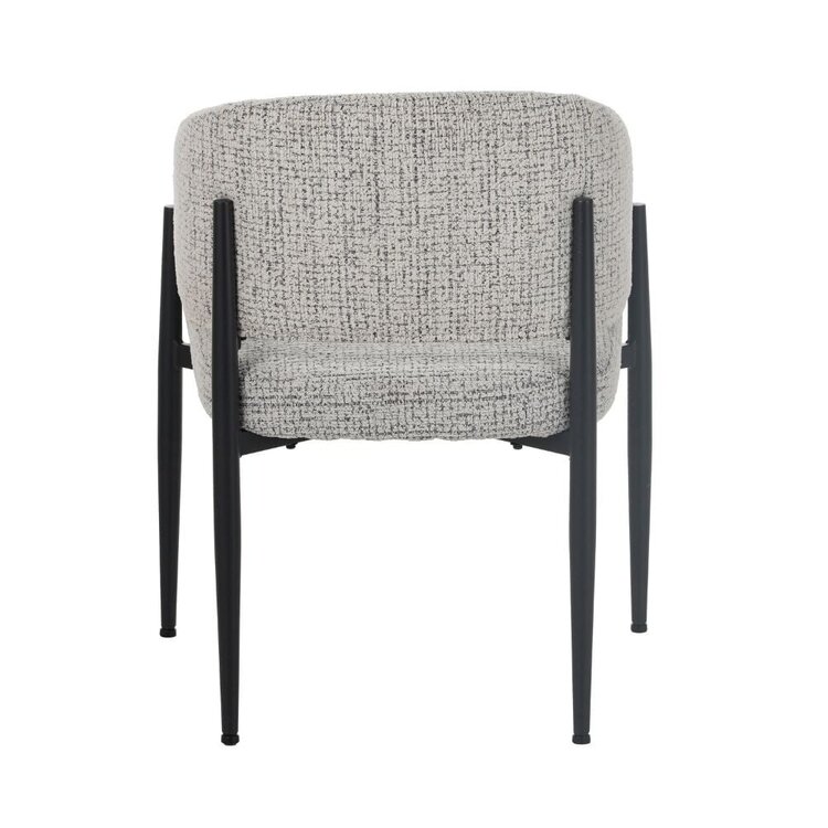 Chaise de salle à manger Armin tissu chiné blanc cassé/noir
