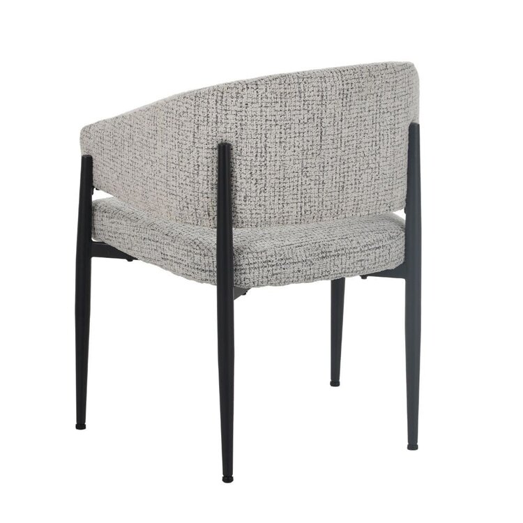 Chaise de salle à manger Armin tissu chiné blanc cassé/noir