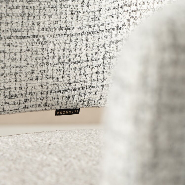 Chaise de salle à manger Armin tissu chiné blanc cassé/noir