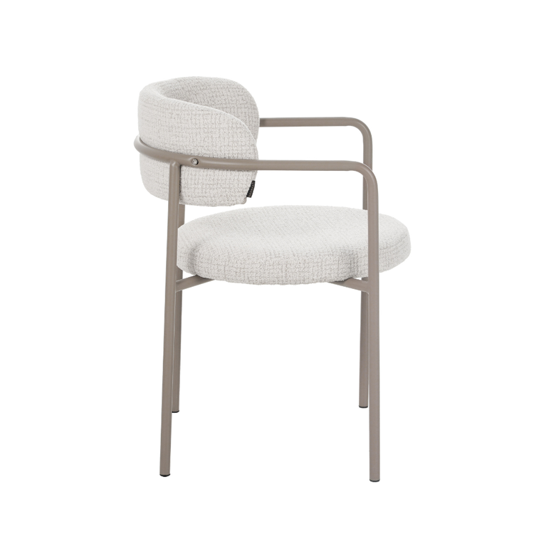 Chaise de salle à manger Nicky tissu chiné beige