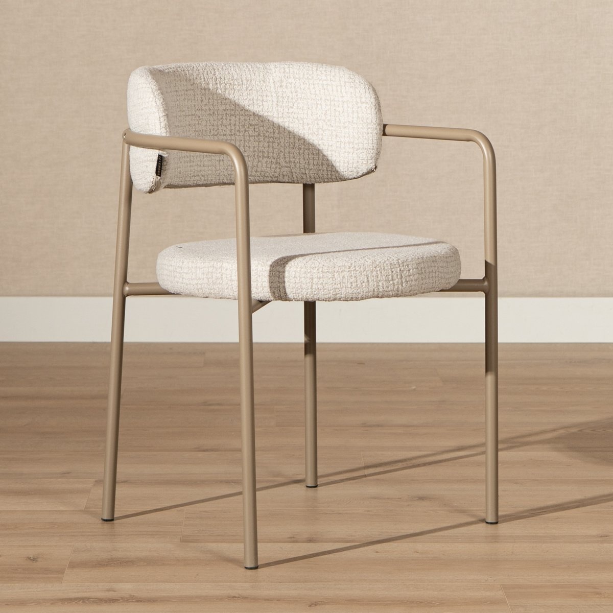 Chaise de salle à manger Nicky tissu chiné beige