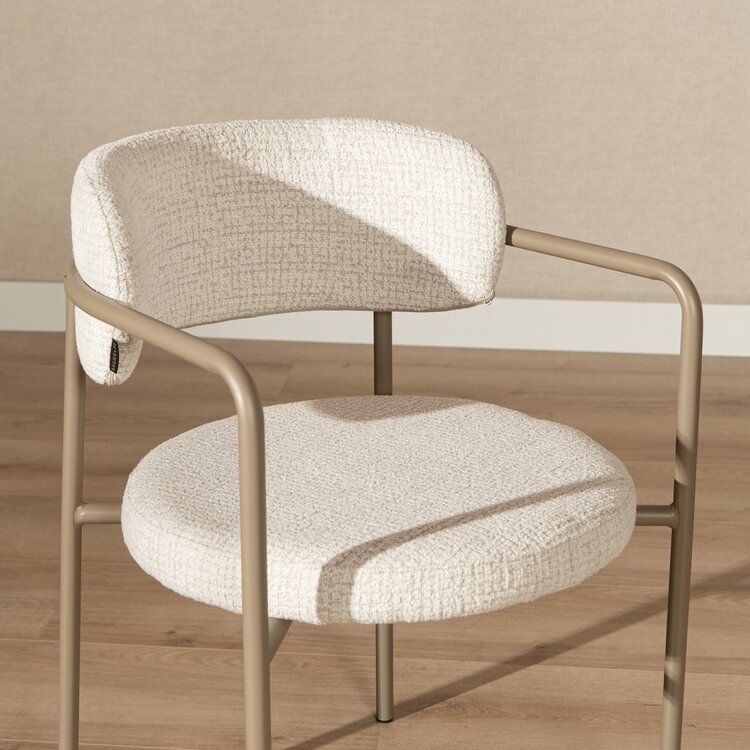 Chaise de salle à manger Nicky tissu chiné beige