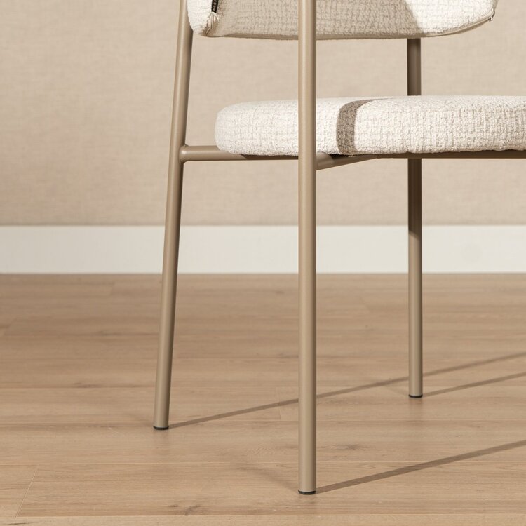 Chaise de salle à manger Nicky tissu chiné beige