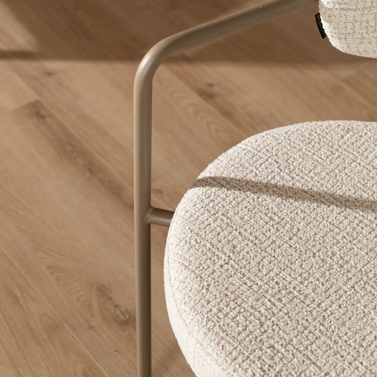 Chaise de salle à manger Nicky tissu chiné beige