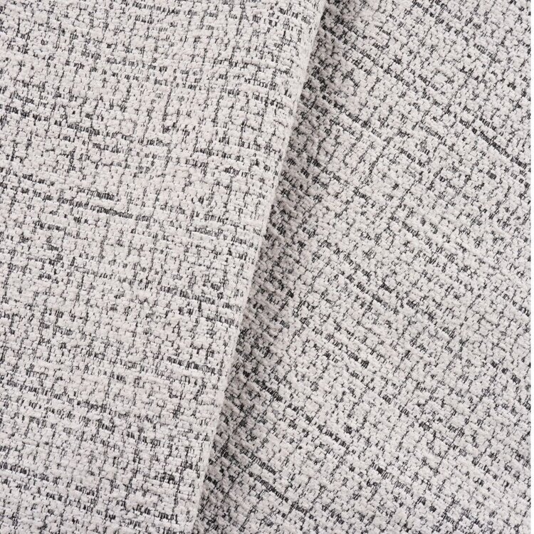 Chaise de salle à manger Nicky tissu chiné blanc cassé/noir