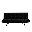 Canapé convertible lit 110 x 180 cm Timo en velours noir