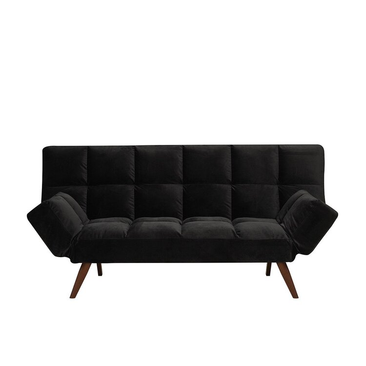 Canapé convertible lit 110 x 180 cm Timo en velours noir