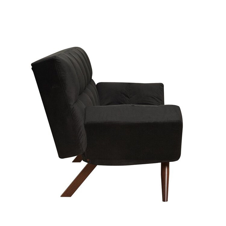 Canapé convertible lit 110 x 180 cm Timo en velours noir
