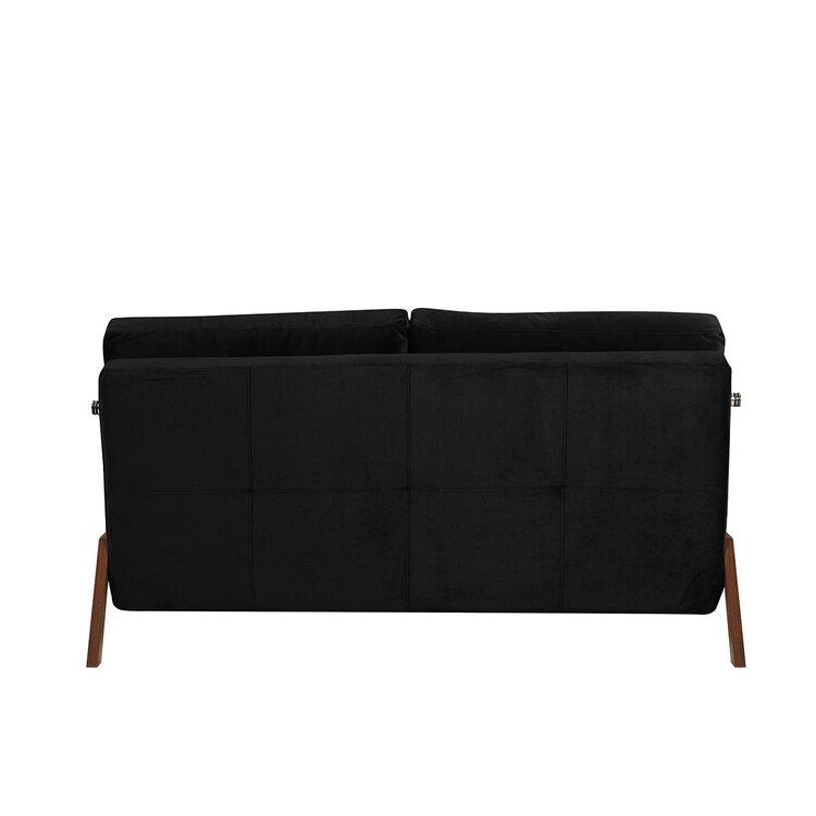 Canapé convertible lit 140 x 200 cm Mikko en velours noir