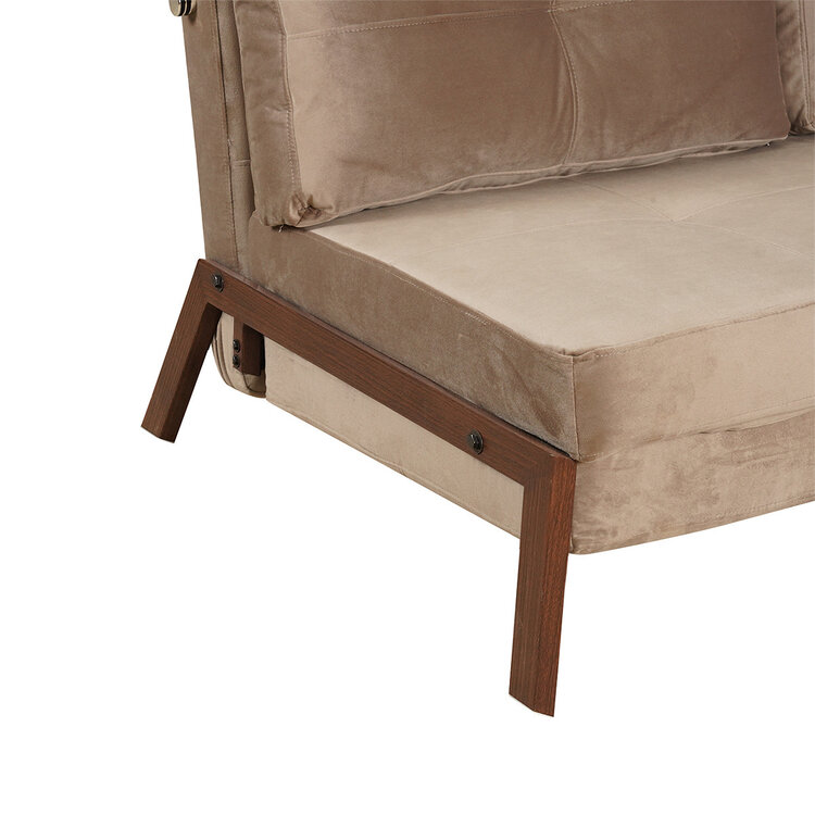 Canapé convertible lit 140 x 200 cm Mikko en velours taupe