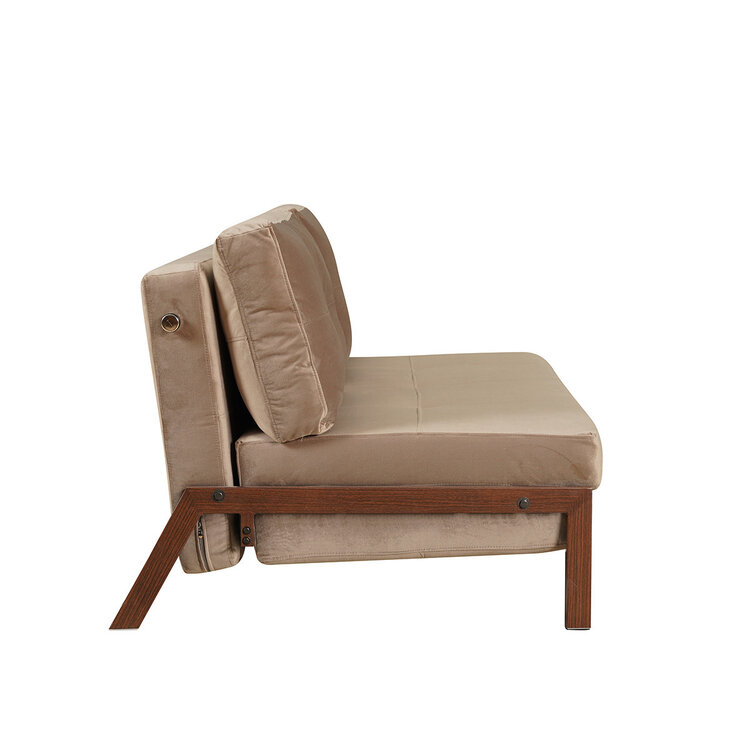 Canapé convertible lit 140 x 200 cm Mikko en velours taupe