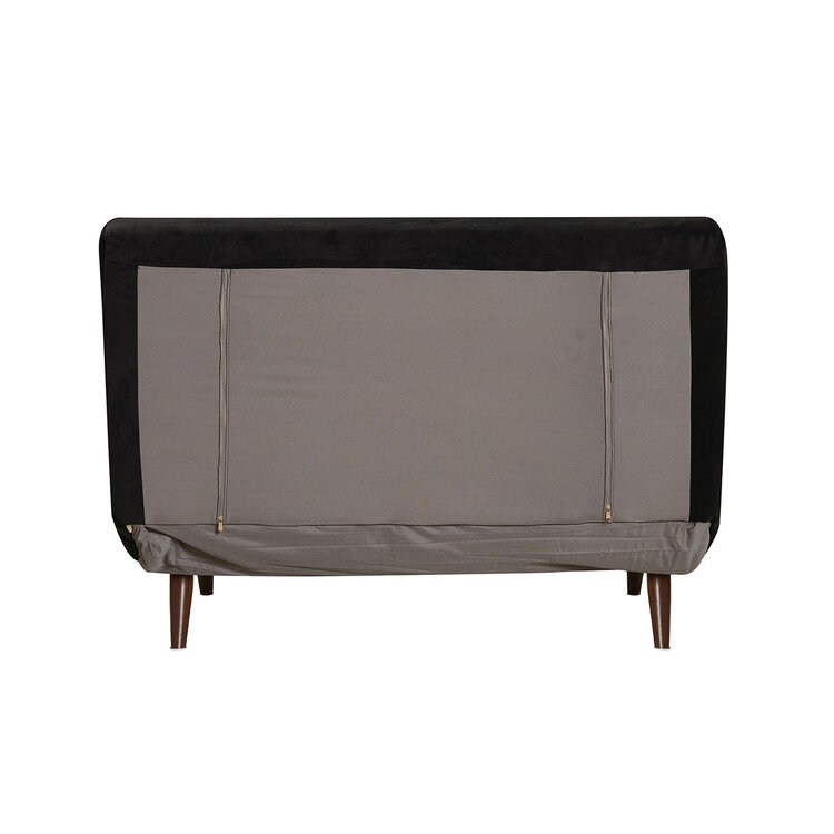 Canapé convertible lit 120 x 190 cm Kristian en velours noir