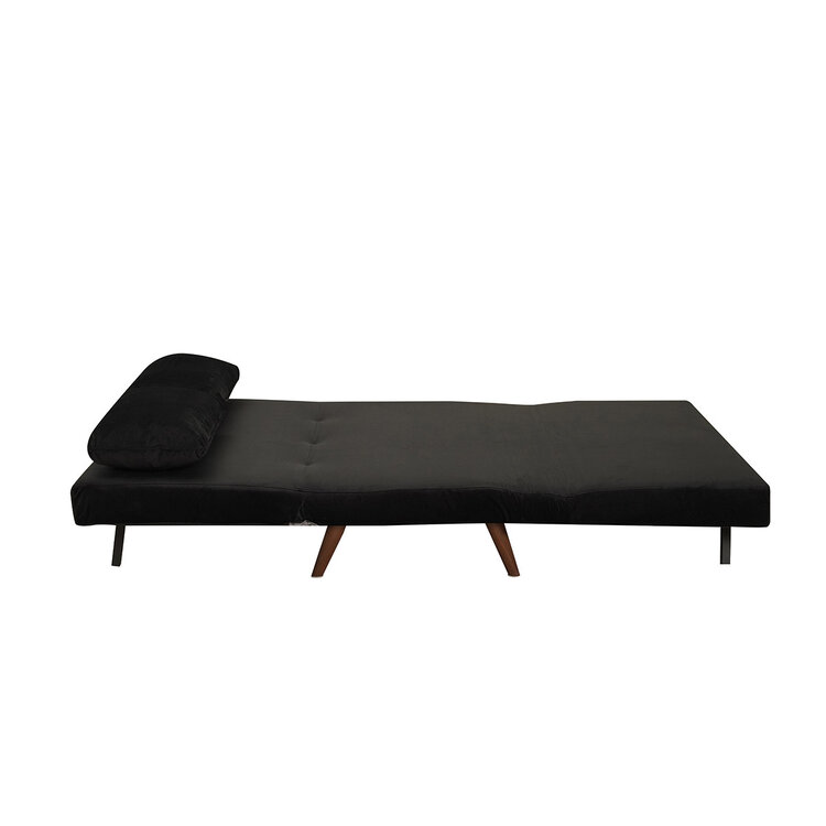 Canapé convertible lit 120 x 190 cm Kristian en velours noir