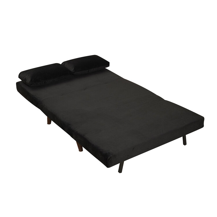 Canapé convertible lit 120 x 190 cm Kristian en velours noir