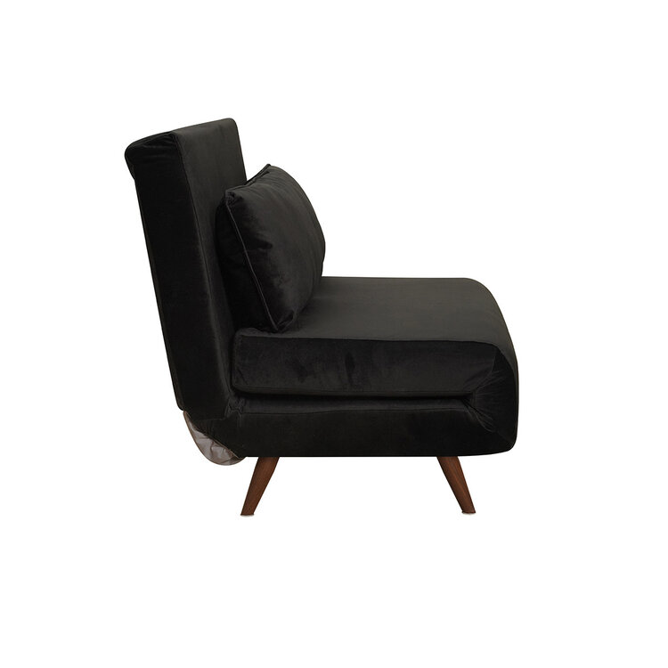 Canapé convertible lit 120 x 190 cm Kristian en velours noir