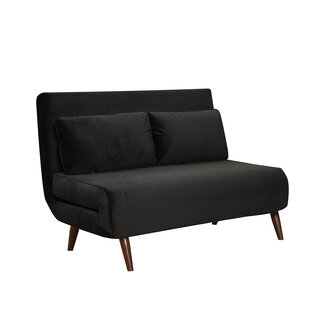 Canapé convertible lit 120 x 190 cm Kristian en velours noir