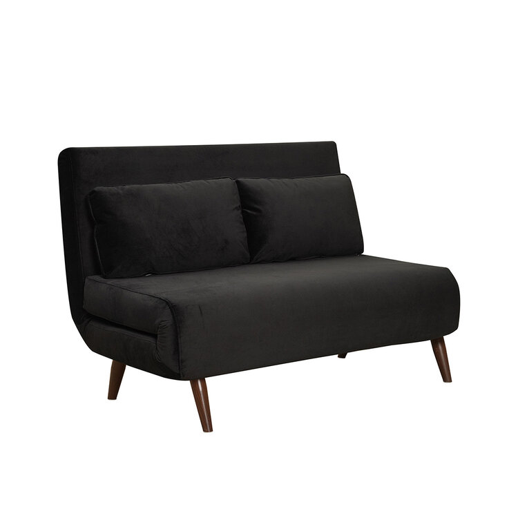 Canapé convertible lit 120 x 190 cm Kristian en velours noir