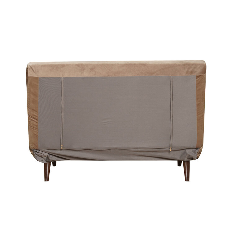 Canapé convertible lit 120 x 190 cm Kristian en velours taupe