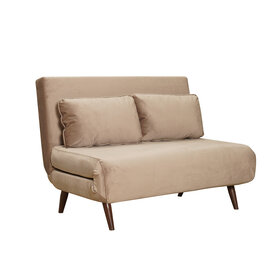 Canapé convertible lit 120 x 190 cm Kristian en velours taupe