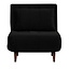 Fauteuil convertible lit 80 x 190 cm Hanna en velours noir