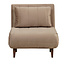 Fauteuil convertible lit 80 x 190 cm Hanna en velours taupe