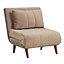 Fauteuil convertible lit 80 x 190 cm Hanna en velours taupe