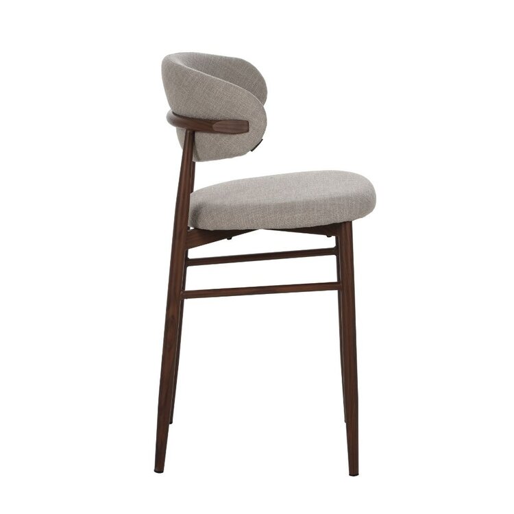 Tabouret de bar Lara en lin taupe 70 cm