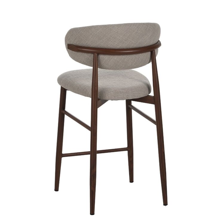 Tabouret de bar Lara en lin taupe 70 cm