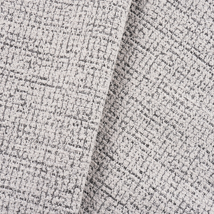 Tabouret de bar Odin en tissu chiné blanc cassé/noir 63-83 cm