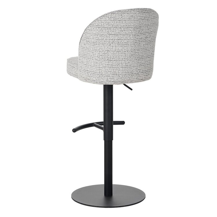 Tabouret de bar Odin en tissu chiné blanc cassé/noir 63-83 cm