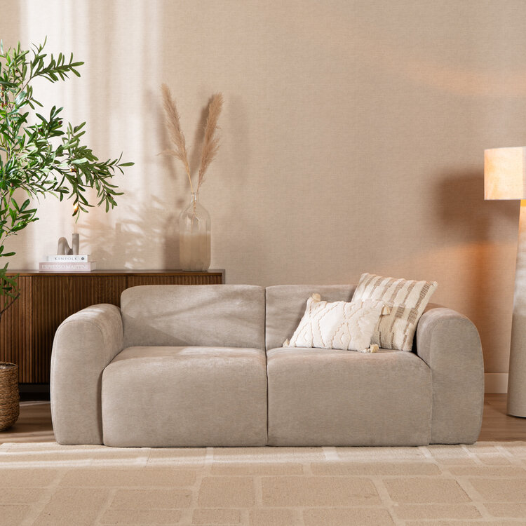 Canapé 2,5 places Maine en tissu chiné taupe