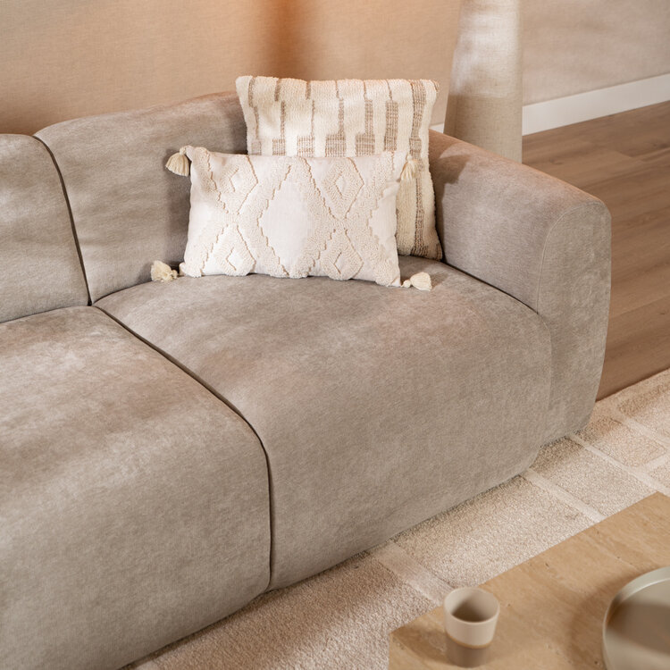 Canapé 2,5 places Maine en tissu chiné taupe