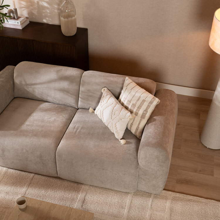 Canapé 2,5 places Maine en tissu chiné taupe