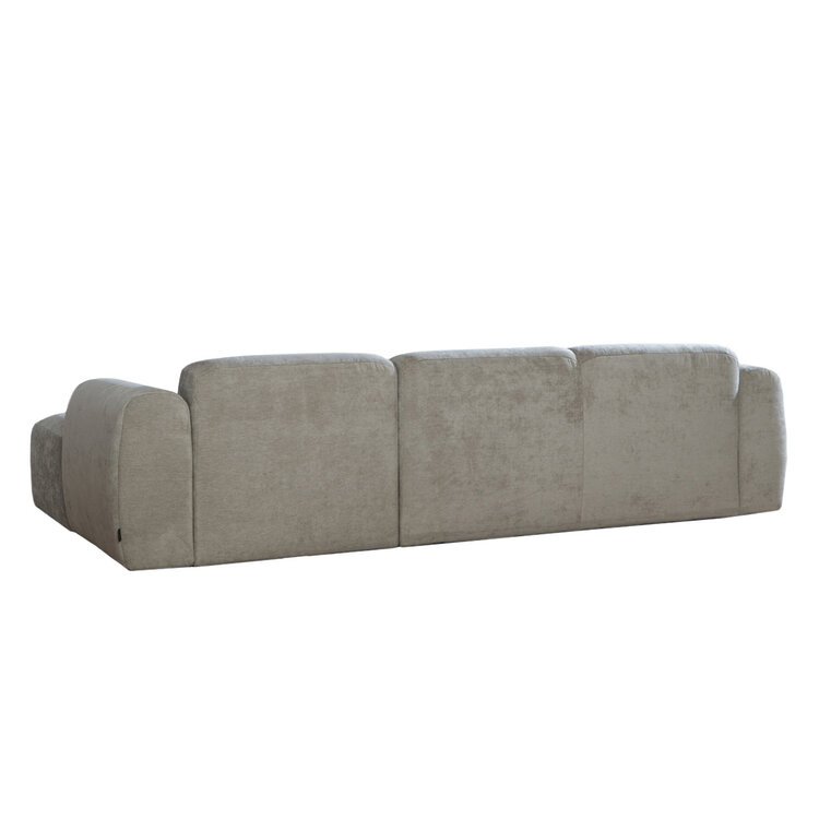 Canapé d’angle droit Maine en tissu chiné taupe