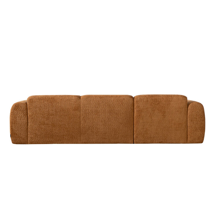 Canapé d’angle gauche Maine en tissu bouclé terracotta