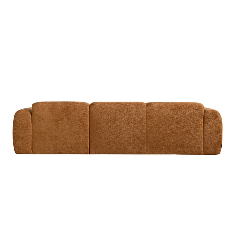 Canapé d’angle droit Maine en tissu bouclé terracotta