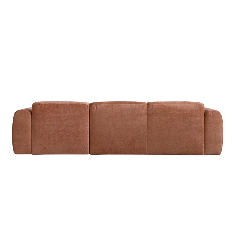 Canapé d’angle droit Maine en tissu chiné terracotta