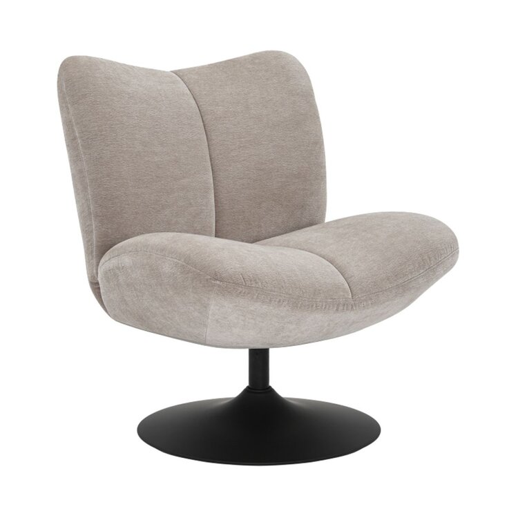 Fauteuil pivotant Lise en chenille taupe