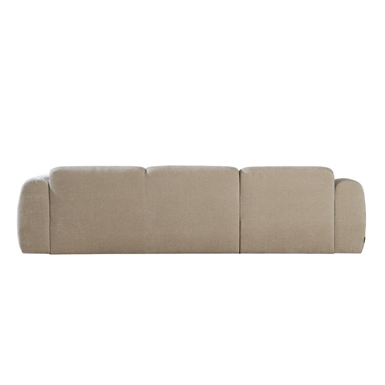 Canapé d’angle gauche Maine en tissu chenille beige