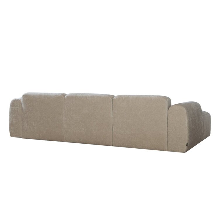 Canapé d’angle gauche Maine en tissu chenille beige
