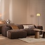 Canapé d’angle gauche Maine en tissu chenille brun