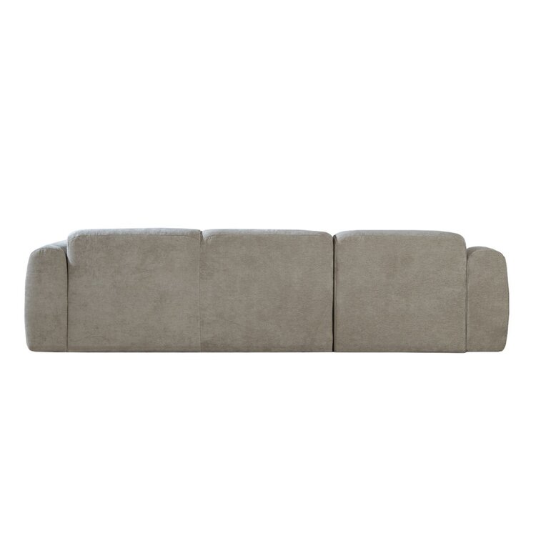 Canapé d’angle gauche Maine en tissu chiné taupe
